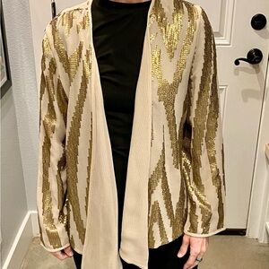 Chico’s Gold Sequin Kimono